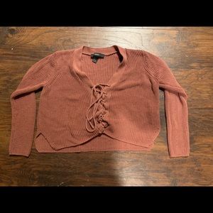 Lace up sweater